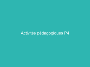 Activités pédagogiques P4